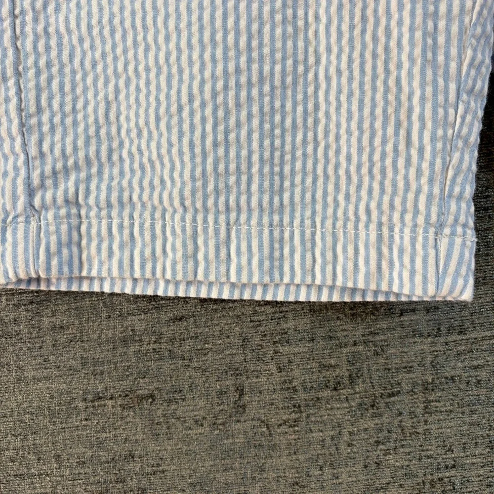 Vineyard Vines Seersucker Shorts Boys 14 Blue White Striped Cotton Blend Stretch